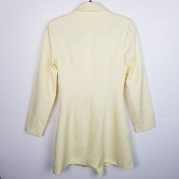 Missguided Women's 4 Butter Yellow Long Sleeve Two Button Blazer Jacket - Picture 8 of 8